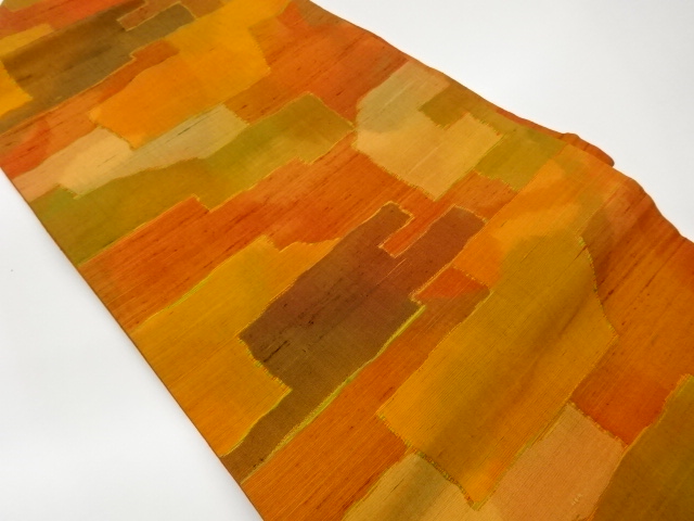 JAPANESE NAGOYA OBI / TSUMUGI / WOVEN ABSTRACT STRIPE